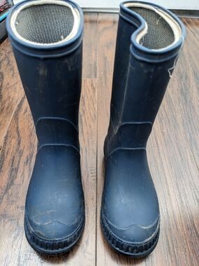 Navy Blue Rubber Rain Boots
